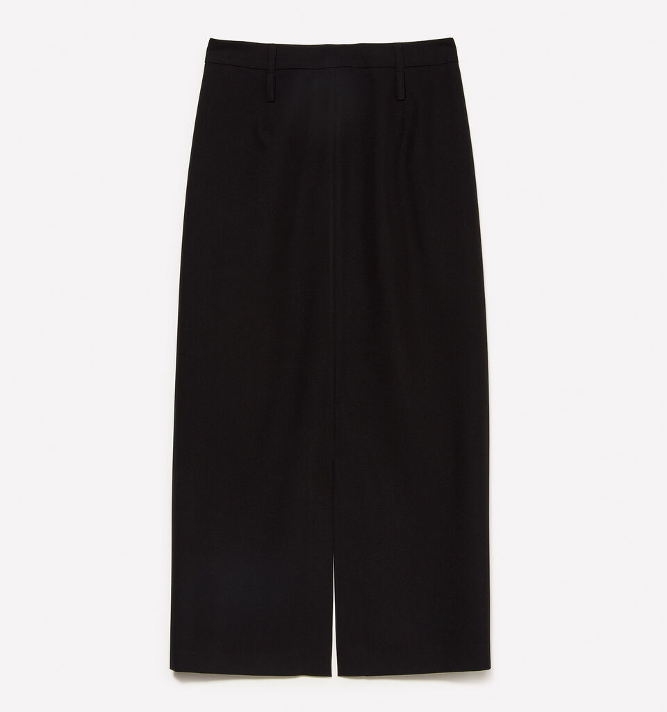 Black midi skirt with slit - women's midi skirts - Black | Sisley image number 6